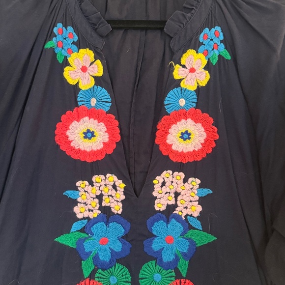 🌼 Boden Embroidered Floral Navy Maxi Belted Dress w/ pockets - Picture 12 of 15